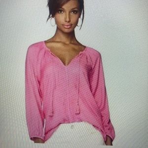 Lilly Pulitzer Etta Pink Embroidered Top EUC - L